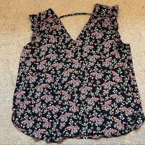 LOFT floral sleeveless blouse